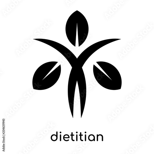 dietitian symbol isolated on white background , black vector sign and symbols