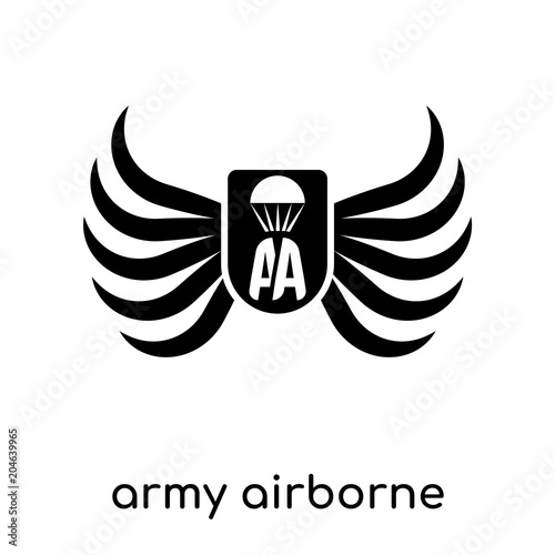army airborne symbol isolated on white background , black vector sign and symbols