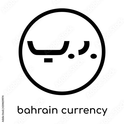 bahrain currency symbol isolated on white background , black vector sign and symbols
