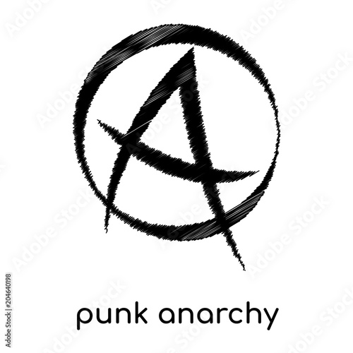 punk anarchy symbol isolated on white background , black vector sign and symbols