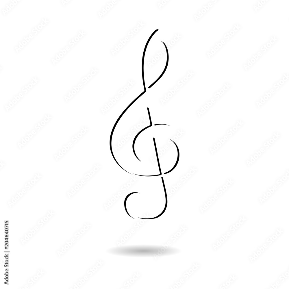 Treble Clef icon, Musical key, simple vector icon Treble Clef icon, Musical key, simple vector icon