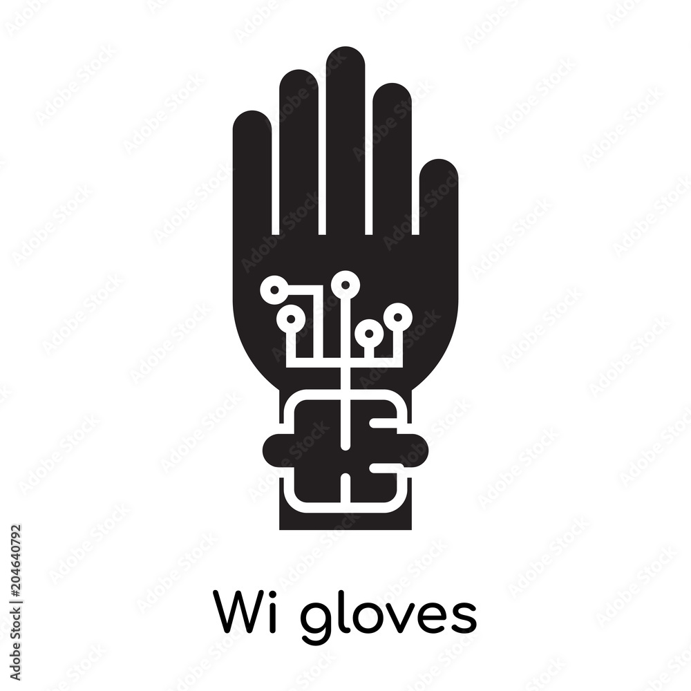 Wired gloves icon isolated on white background , black filled vector sign and symbols Wired gloves icon isolated on white background , black filled vector sign and symbols