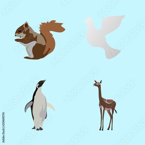 icons about Animal with horn  safari  label  greeting and gazelle