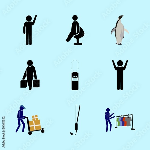 icons about Human with shopper, load bearing, catholic, jop and belief