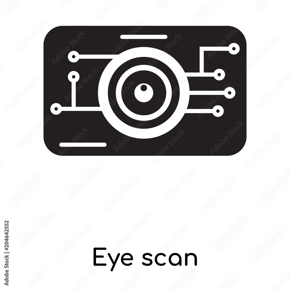 Eye scan icon isolated on white background , black filled vector sign and  symbols Stock Vector | Adobe Stock