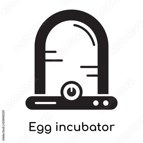Egg incubator icon isolated on white background , black filled vector sign and symbols