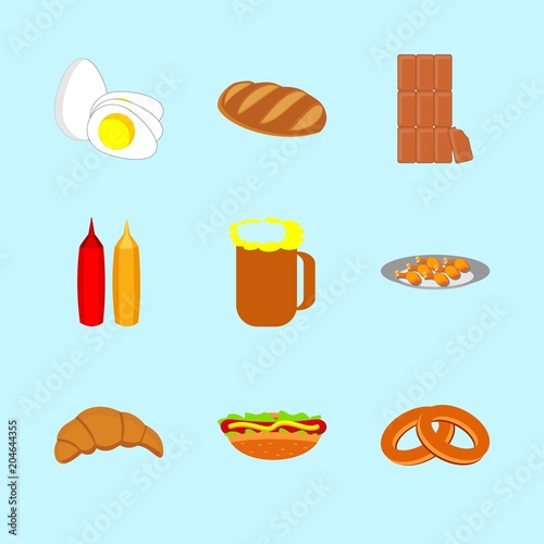 icons about Food with cocoa, diet, fastfood, leg and chiken