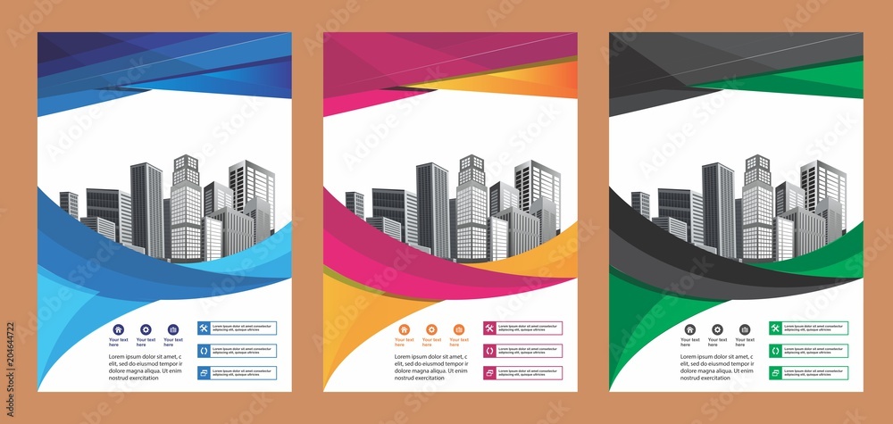 cover, layout, brochure, flyer set with nice color