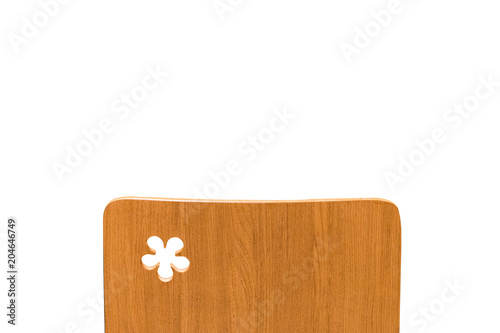 Wood chair on white background.Closed up.Clipping path