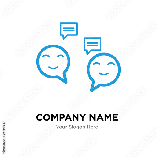 chatbot company logo design template, colorful vector icon for your business, brand sign and symbol