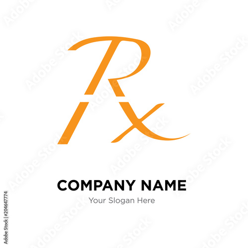 rx company logo design template, colorful vector icon for your business, brand sign and symbol
