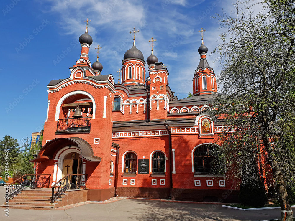 Obraz premium Trinity temple in Skhodnya, Russia