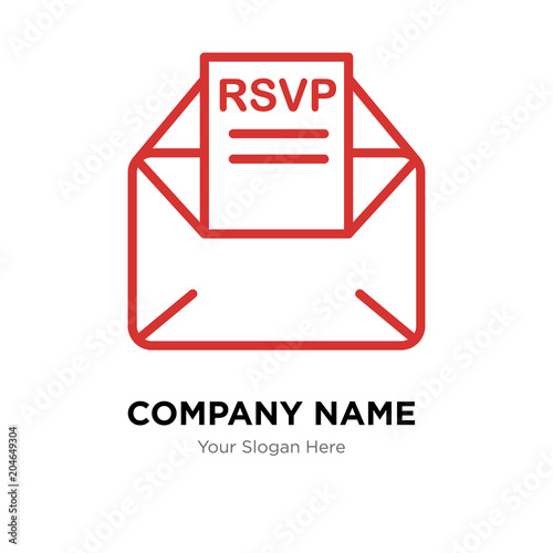 rsvp company logo design template, colorful vector icon for your business, brand sign and symbol