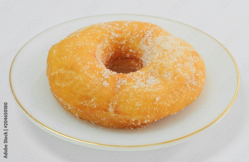 Top View of Glazed Donut with Sugar Top View of Glazed Donut with Sugar