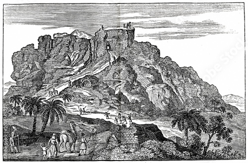 Supposed ruins of Tower of Babel (from Das Heller-Magazin, August 9, 1834)