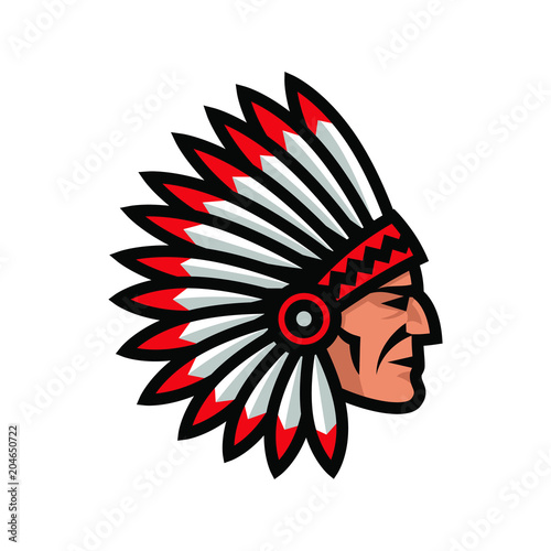 American native chief head