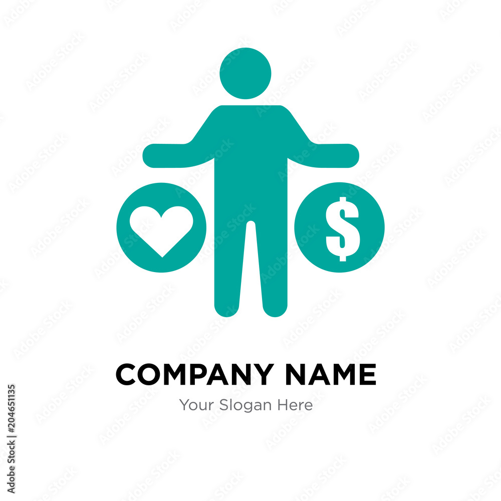 love and money company logo design template, colorful vector icon for your business, brand sign and symbol love and money company logo design template, colorful vector icon for your business, brand sign and symbol