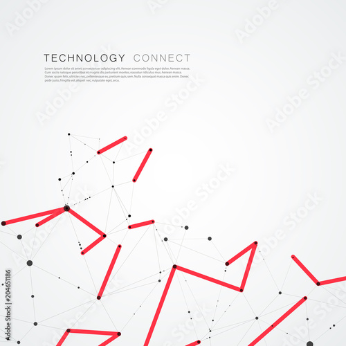 Abstract polygonal technology background with connected dots and lines
