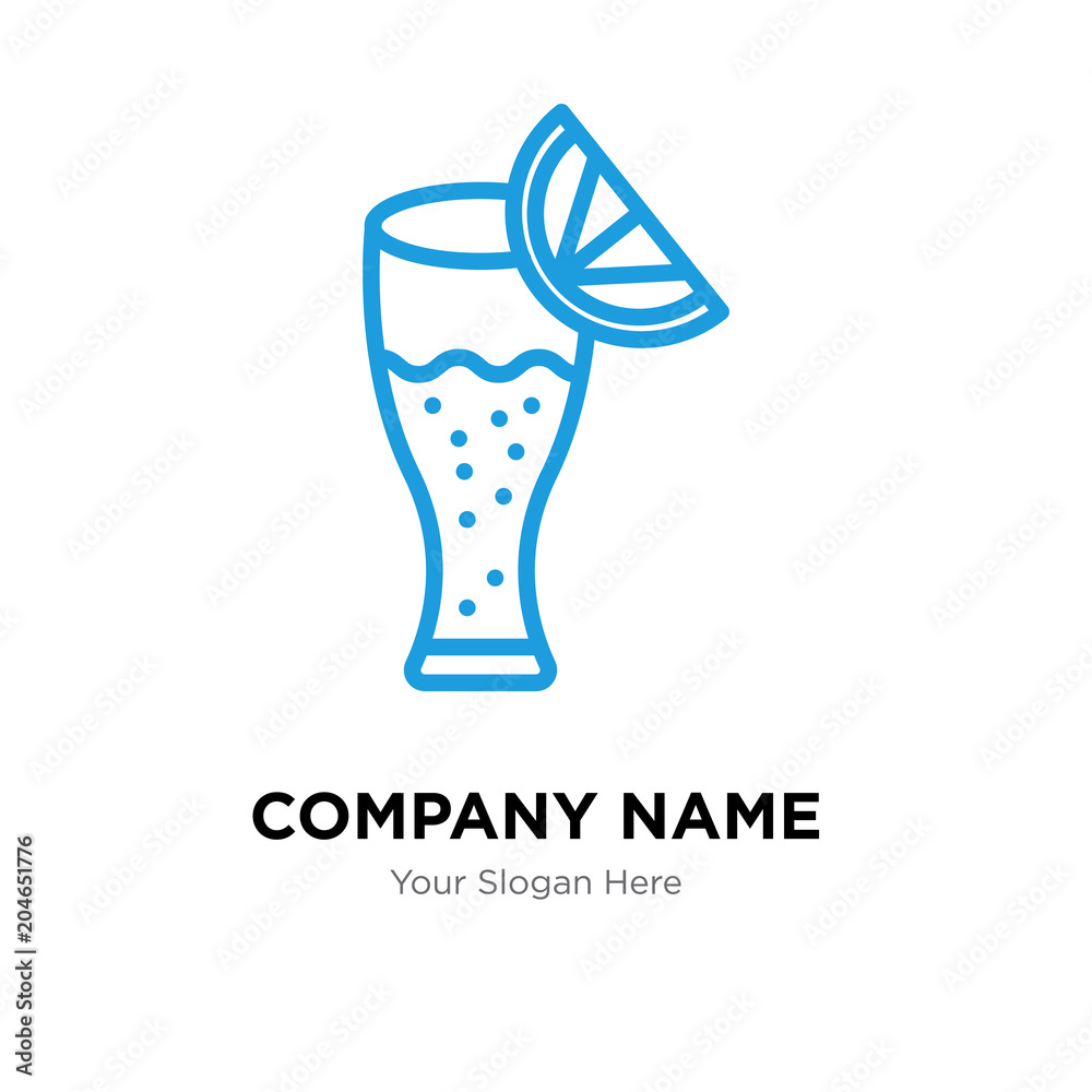Lemonade on glass with lemon slice company logo design template, colorful vector icon for your business, brand sign and symbol Lemonade on glass with lemon slice company logo design template, colorful vector icon for your business, brand sign and symbol