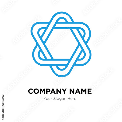 Star of David company logo design template, colorful vector icon for your business, brand sign and symbol