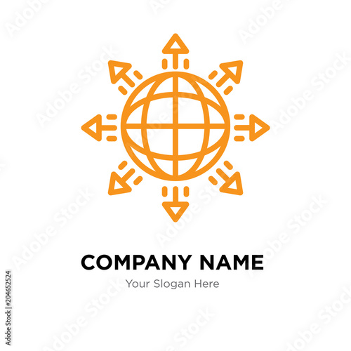 global expansion company logo design template, colorful vector icon for your business, brand sign and symbol