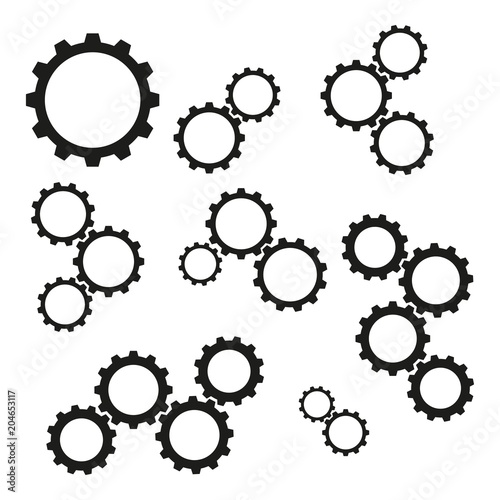 Set of Cogwheels work icons