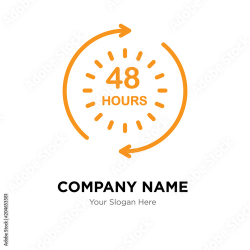 48 hours company logo design template, colorful vector icon for your business, brand sign and symbol