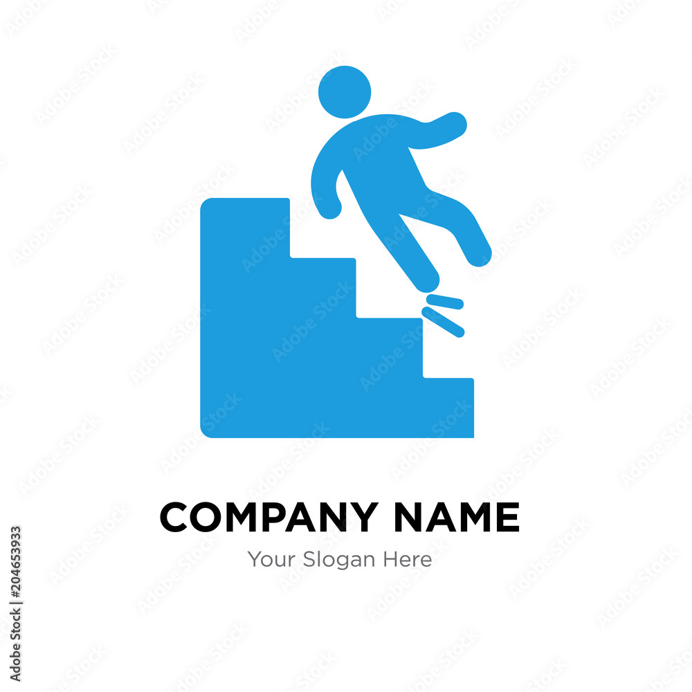 Falling Down Stairs company logo design template, colorful vector icon for your business, brand sign and symbol