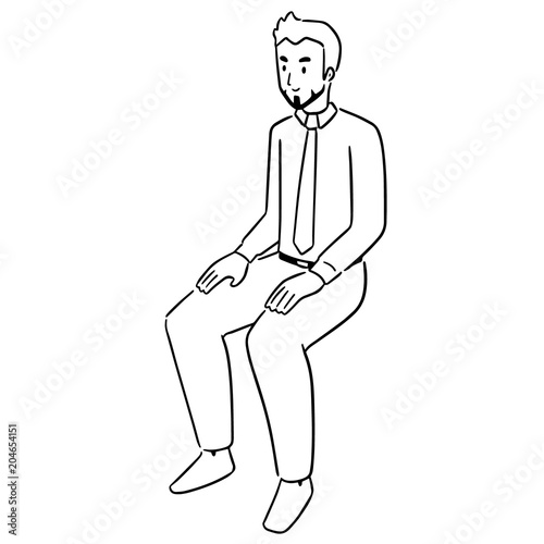 vector of office worker sitting