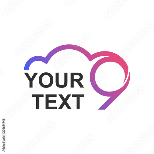 Creative abstract number nine cloud vector logo design template element. Colorful concept icon