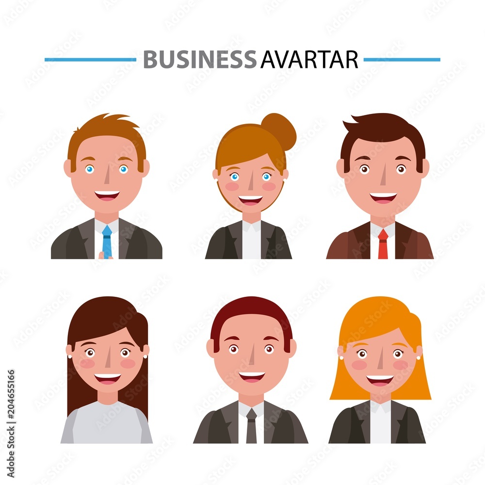 business people team group avatar vector illustration business people team group avatar vector illustration