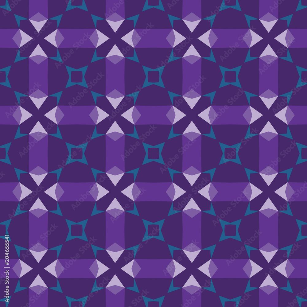 Ancient Geometric pattern in repeat. Fabric print. Seamless background, mosaic ornament, ethnic style. 