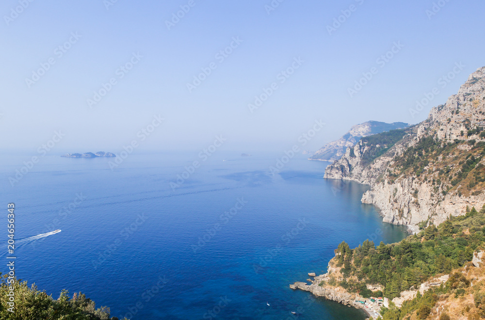 The Amalfi Coast. View from the observation deck near Positano. Italy