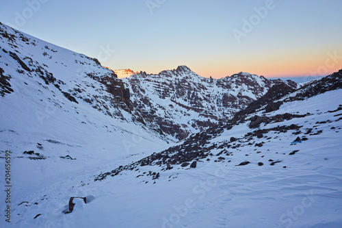 Beautiful sunrise in the high Atlas Mountains