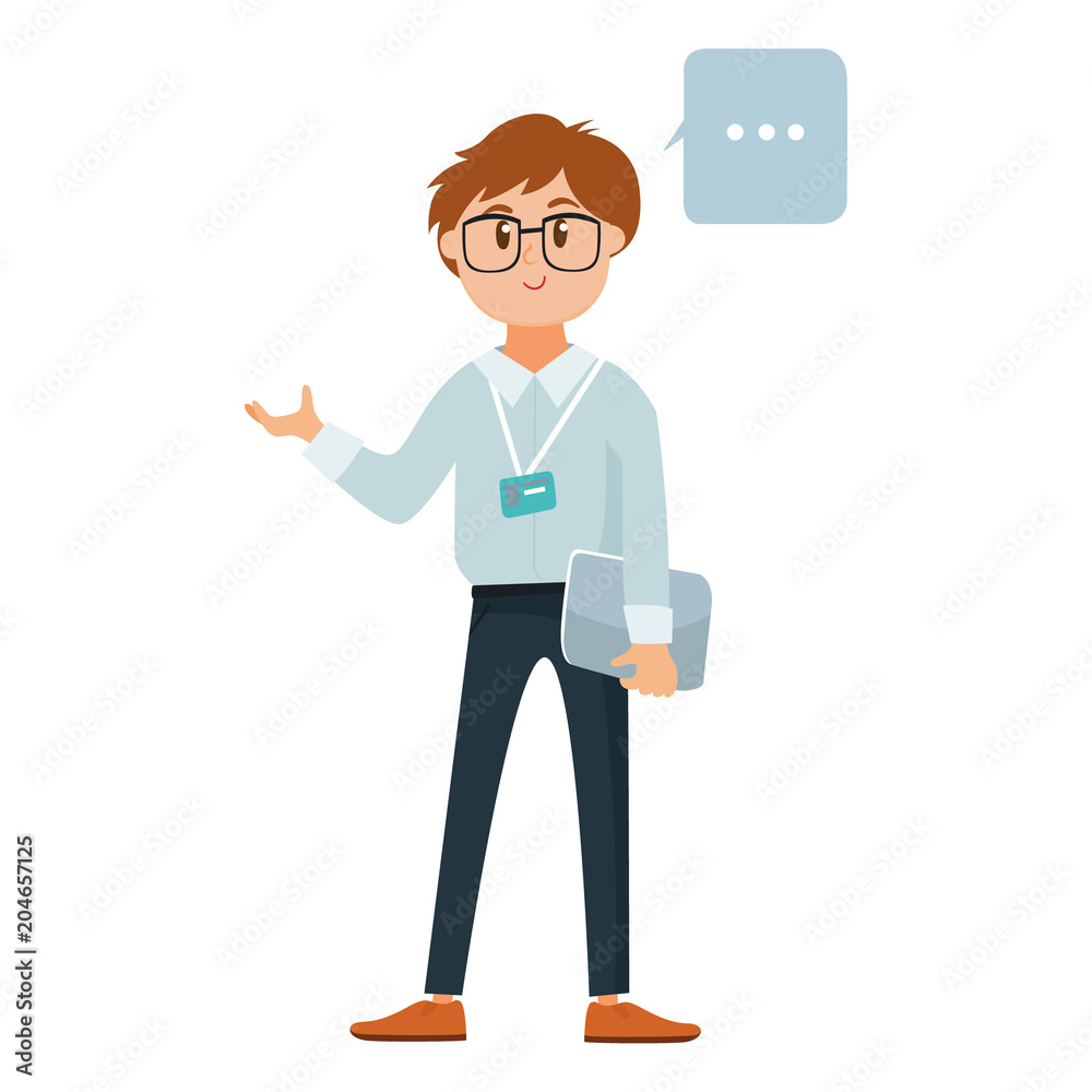 character of a person. an intelligent pupil, a schoolboy. vector character of a person. an intelligent pupil, a schoolboy. vector