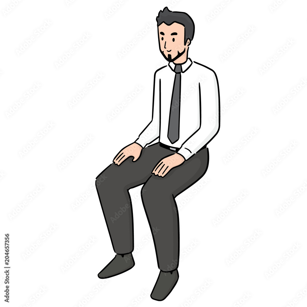 vector of office worker sitting vector of office worker sitting