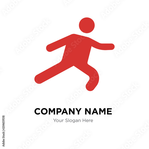 Long Jump company logo design template, colorful vector icon for your business, brand sign and symbol