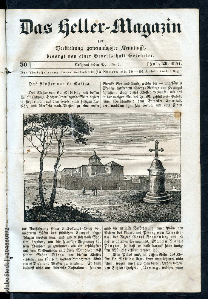 custom made wallpaper toronto digitalLa Rábida Friary, Spain (from Das Heller-Magazin, July 26, 1834)