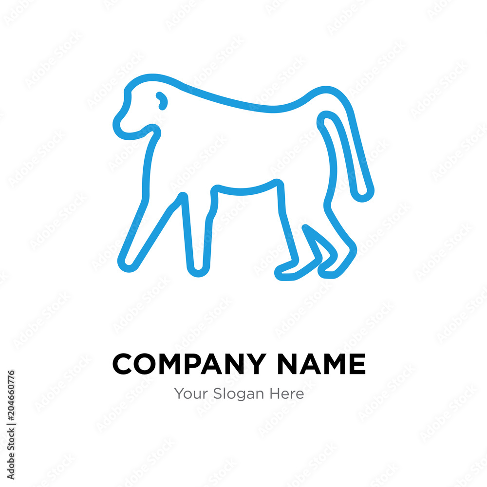 baboon company logo design template, colorful vector icon for your business, brand sign and symbol