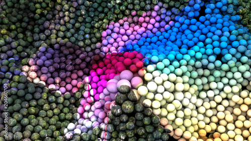 organic rainbow wallpaper made of spheres