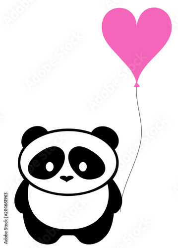 Fototapeta Naklejka Na Ścianę i Meble -  Panda Bear With Balloon