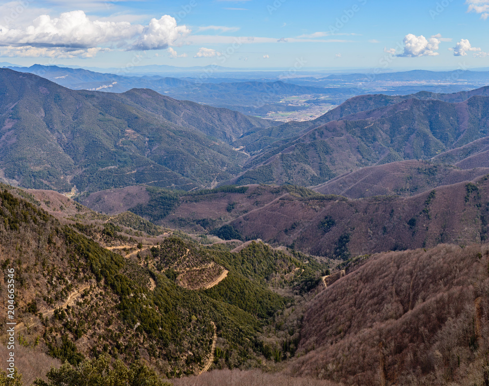 Aerial view of the Guilleries Mountains, Catalonia