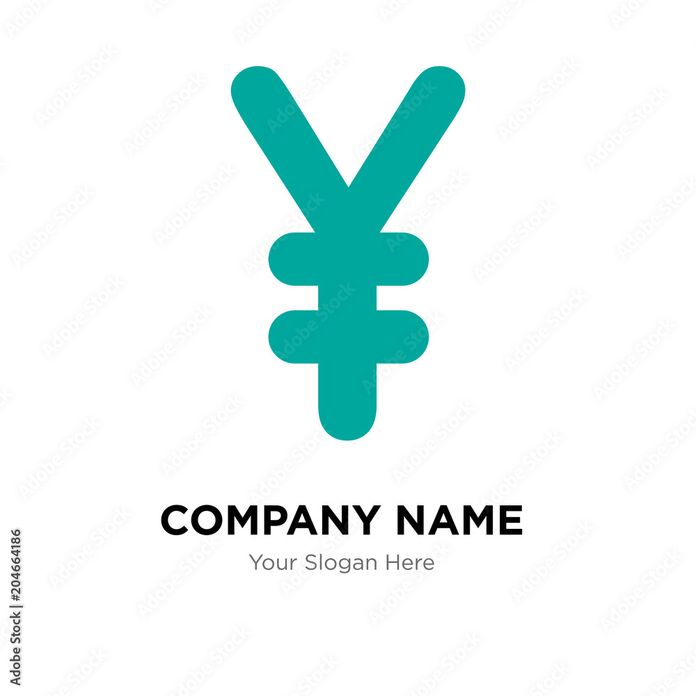 Fototapeta premium Japan currency company logo design template, colorful vector icon for your business, brand sign and symbol