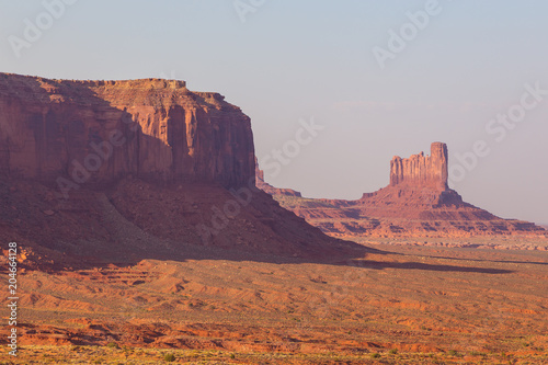 View on formations in Monument Valley, Arizona.