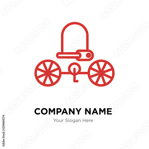 bike lock company logo design template, colorful vector icon for your business, brand sign and symbol