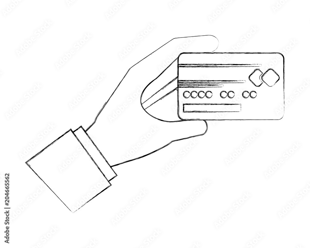 hand with credit card plastic money vector illustration design hand with credit card plastic money vector illustration design