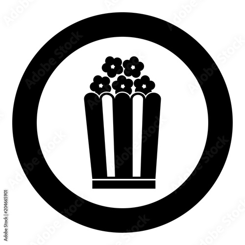 Popcorn icon black color vector illustration simple image