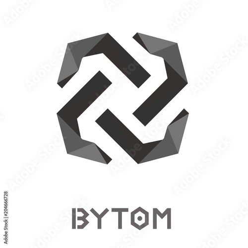 Bytom Cryptocurrency Coin Sign Isolated