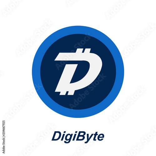 Digibyte Cryptocurrency Coin Sign Isolated