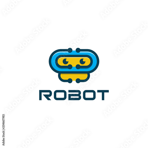 Robot Vector mascot logo design photo